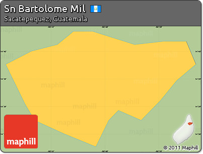 Savanna Style Simple Map of Sn Bartolome Mil, single color outside
