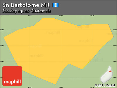 Savanna Style Simple Map of Sn Bartolome Mil, single color outside