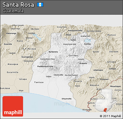 Classic Style 3D Map of Santa Rosa
