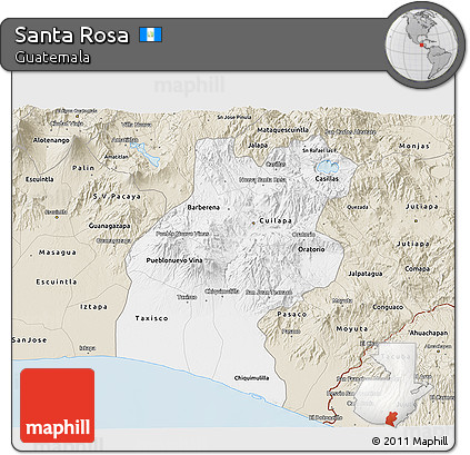 Classic Style 3D Map of Santa Rosa