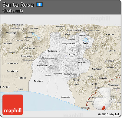 Classic Style 3D Map of Santa Rosa