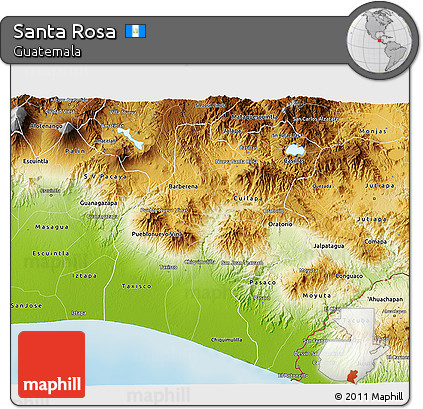 Physical 3D Map of Santa Rosa