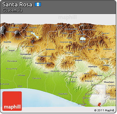 Physical 3D Map of Santa Rosa