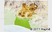 Physical 3D Map of Santa Rosa, lighten
