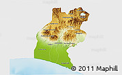 Physical 3D Map of Santa Rosa, single color outside