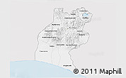 Silver Style 3D Map of Santa Rosa, single color outside