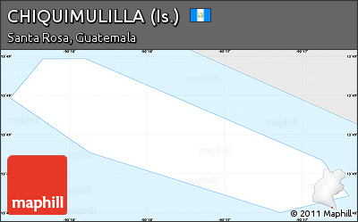 Silver Style Simple Map of CHIQUIMULILLA (Is.), single color outside