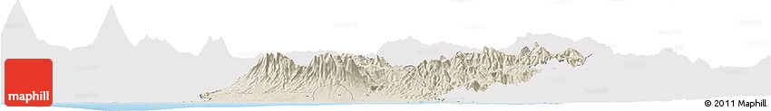 Shaded Relief Horizon Map of Santa Rosa, single color outside Shaded Relief Horizon Map of Santa Rosa, single color outside