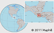 Gray Location Map of Santa Rosa, within the entire country