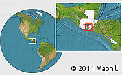 Satellite Location Map of Nva. Sta Rosa, highlighted country, highlighted parent region