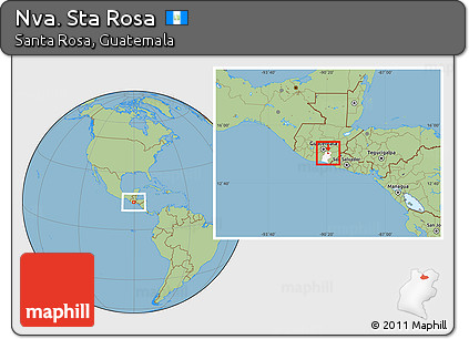 Savanna Style Location Map of Nva. Sta Rosa, highlighted parent region