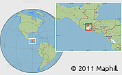 Savanna Style Location Map of Nva. Sta Rosa, highlighted parent region