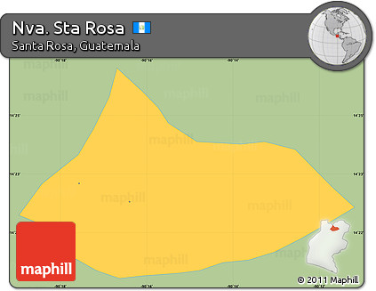 Savanna Style Simple Map of Nva. Sta Rosa, single color outside
