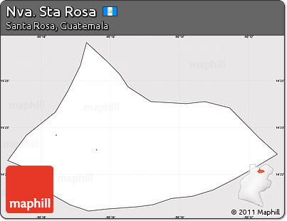 Silver Style Simple Map of Nva. Sta Rosa, cropped outside
