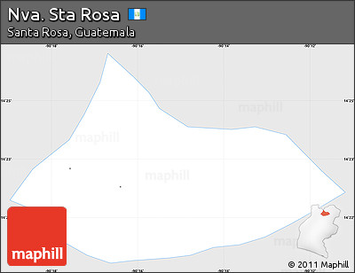 Silver Style Simple Map of Nva. Sta Rosa, single color outside