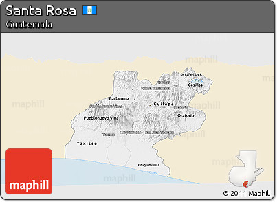 Classic Style Panoramic Map of Santa Rosa, single color outside