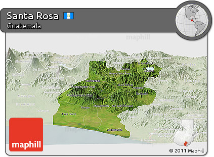 Satellite Panoramic Map of Santa Rosa, lighten