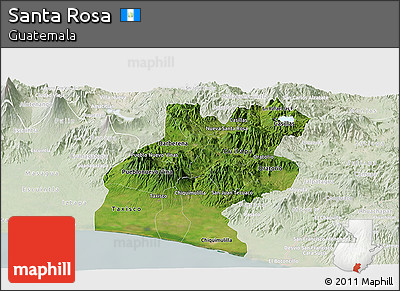 Satellite Panoramic Map of Santa Rosa, lighten