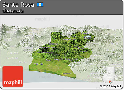 Satellite Panoramic Map of Santa Rosa, lighten