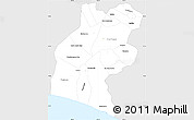 Silver Style Simple Map of Santa Rosa, single color outside
