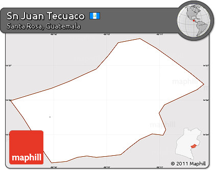 Classic Style Simple Map of Sn Juan Tecuaco, cropped outside