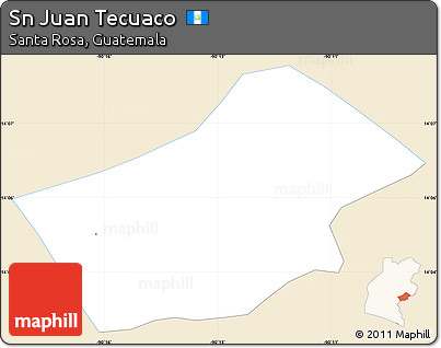 Classic Style Simple Map of Sn Juan Tecuaco, single color outside