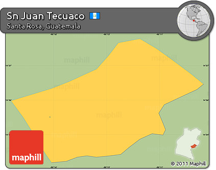 Savanna Style Simple Map of Sn Juan Tecuaco, single color outside