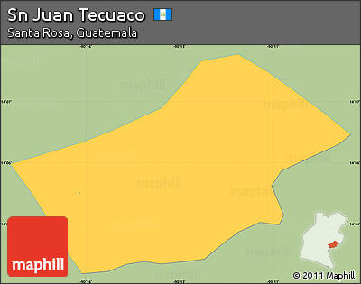 Savanna Style Simple Map of Sn Juan Tecuaco, single color outside