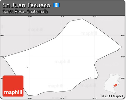 Silver Style Simple Map of Sn Juan Tecuaco, cropped outside