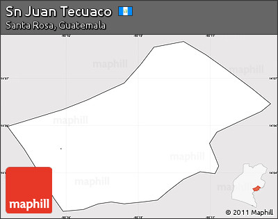 Silver Style Simple Map of Sn Juan Tecuaco, cropped outside