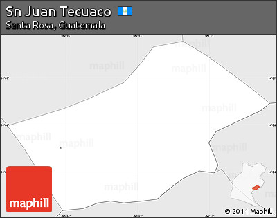 Silver Style Simple Map of Sn Juan Tecuaco