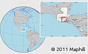 Gray Location Map of Sn Rafael las F., highlighted country