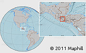 Gray Location Map of Sn Rafael las F., hill shading