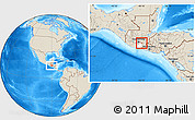 Shaded Relief Location Map of Sn Rafael las F., highlighted parent region