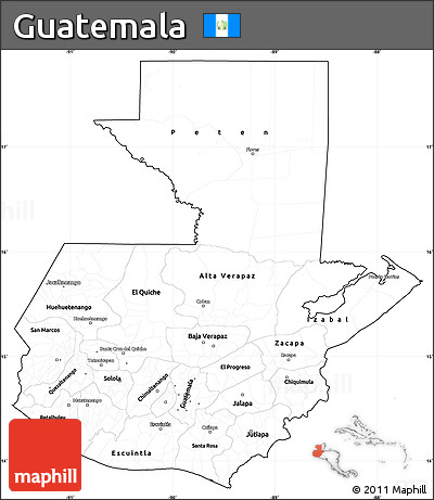 Blank Simple Map of Guatemala, cropped outside