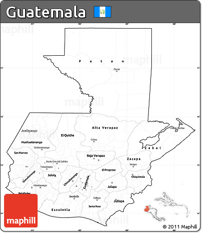Blank Simple Map of Guatemala, cropped outside