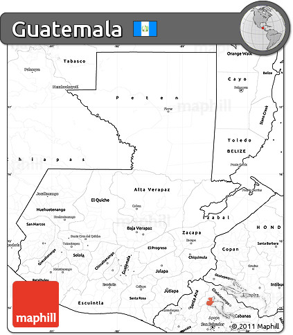 Blank Simple Map of Guatemala