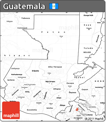 Blank Simple Map of Guatemala