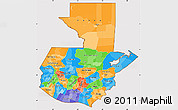 Political Simple Map of Guatemala, cropped outside