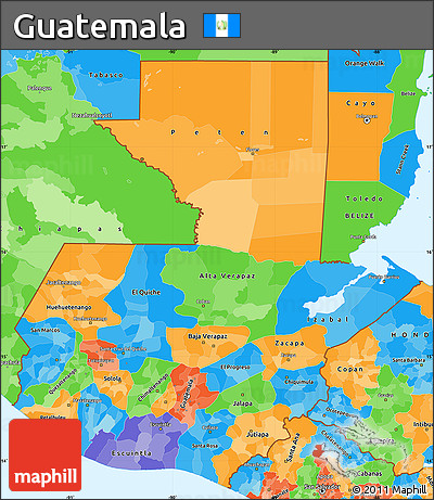 Political Simple Map of Guatemala