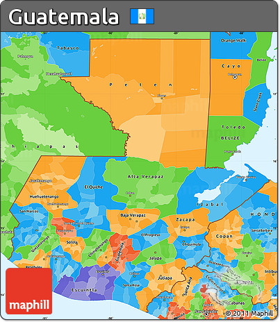 Political Simple Map of Guatemala