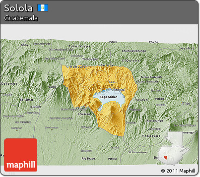 Savanna Style 3D Map of Solola