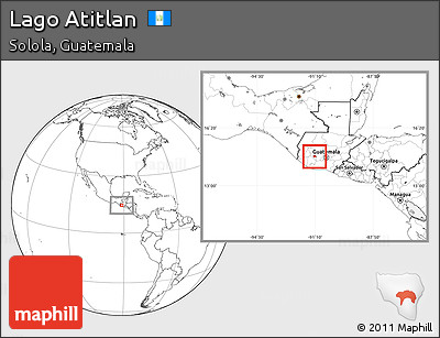 Blank Location Map of Lago Atitlan