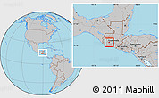 Gray Location Map of Lago Atitlan, within the entire country