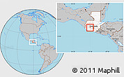 Gray Location Map of Lago Atitlan, highlighted country