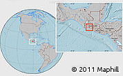 Gray Location Map of Lago Atitlan, hill shading