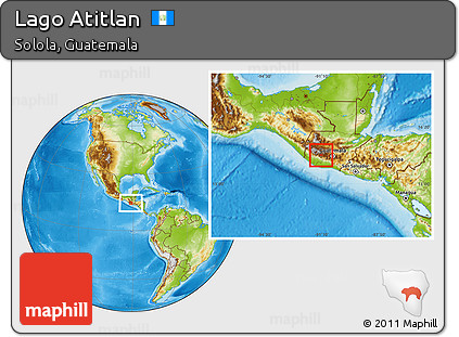 Physical Location Map of Lago Atitlan