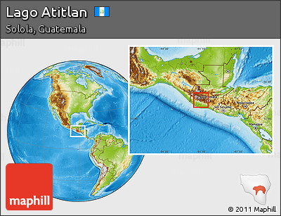 Physical Location Map of Lago Atitlan