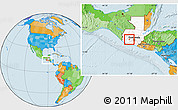 Political Location Map of Lago Atitlan, highlighted country