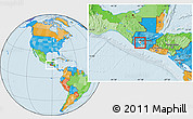 Political Location Map of Lago Atitlan, highlighted parent region